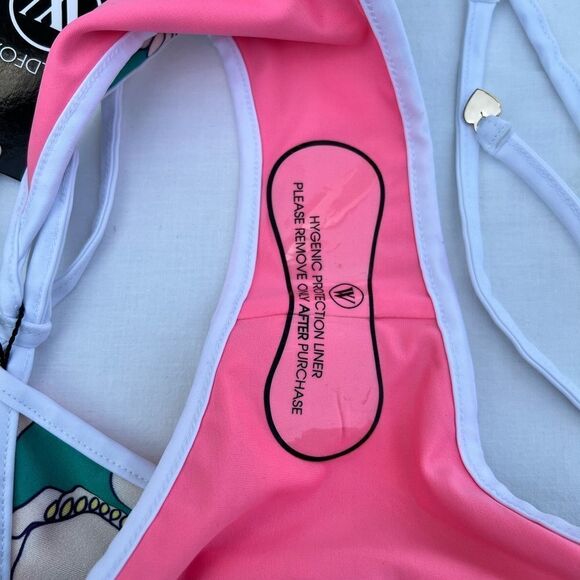 Wildfox Swim 60's Floral Triangle String Tie Bikini Bottom Size Small - Picture 8 of 8